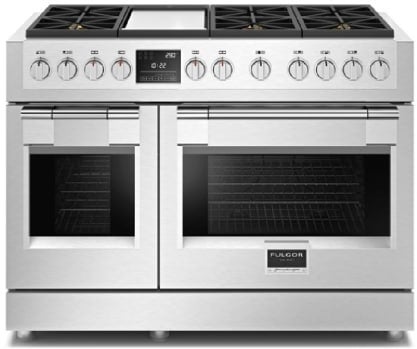 Fulgor Milano F6PDF486GS1 Sofia Series 48 Inch Stainless Steel Dual Fuel Convection Double Oven Freestanding Range
