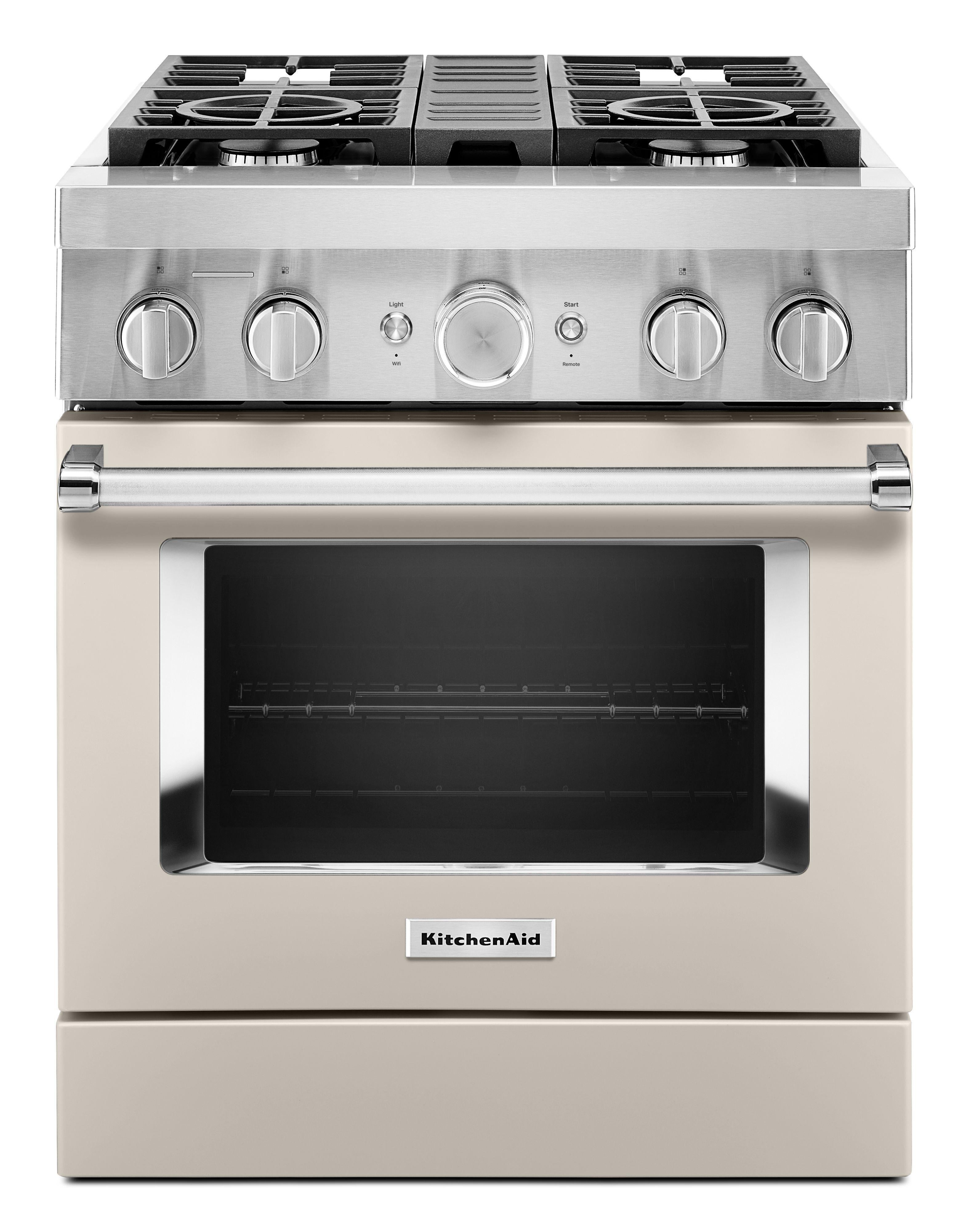 Kitchen Aid KitchenAid 30" Matte Milkshake Commercial Style Dual Fuel Sealed Burner Range -