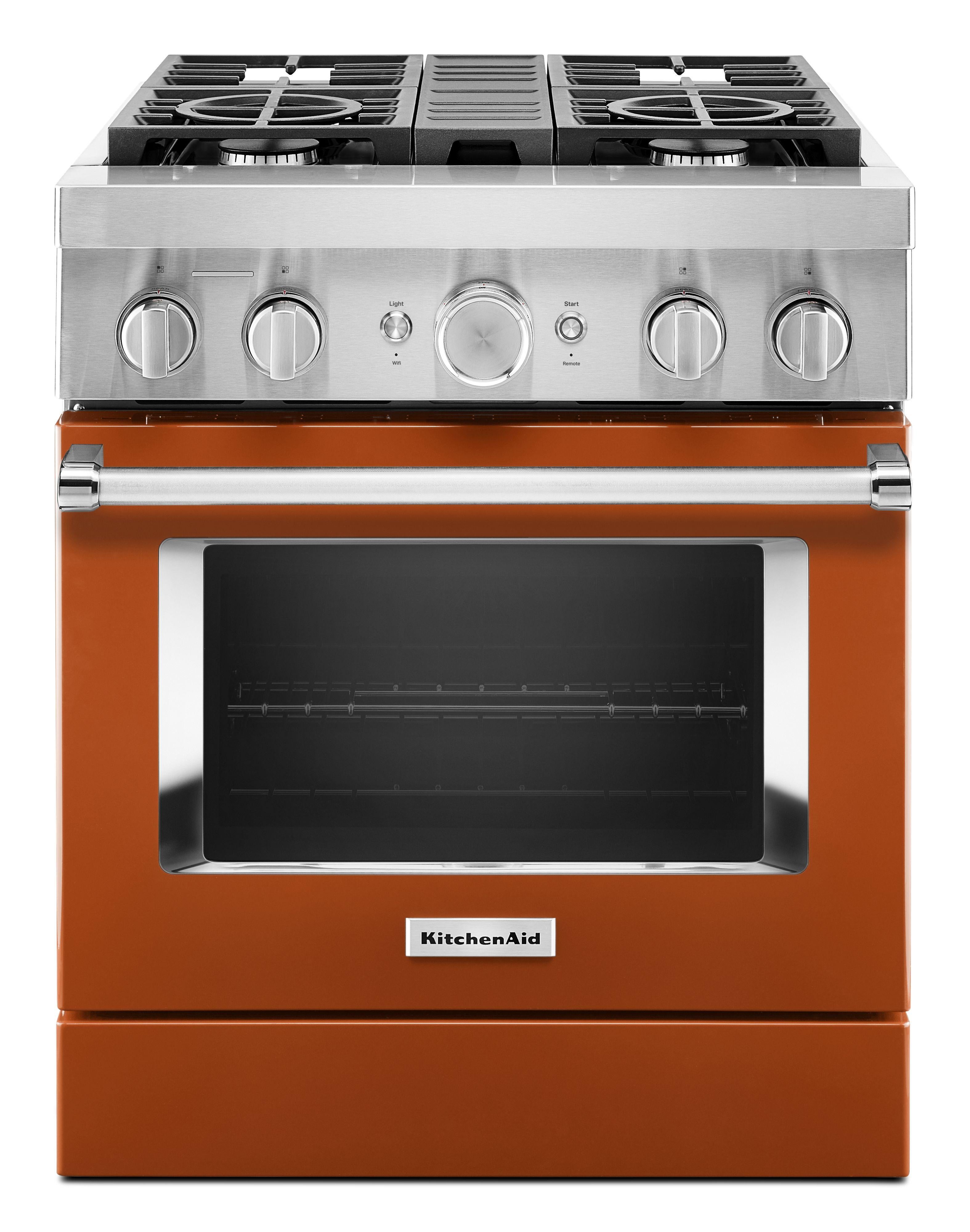 Kitchen Aid KitchenAid 30" Scorched Orange Commercial Style Dual Fuel Sealed Burner Range -