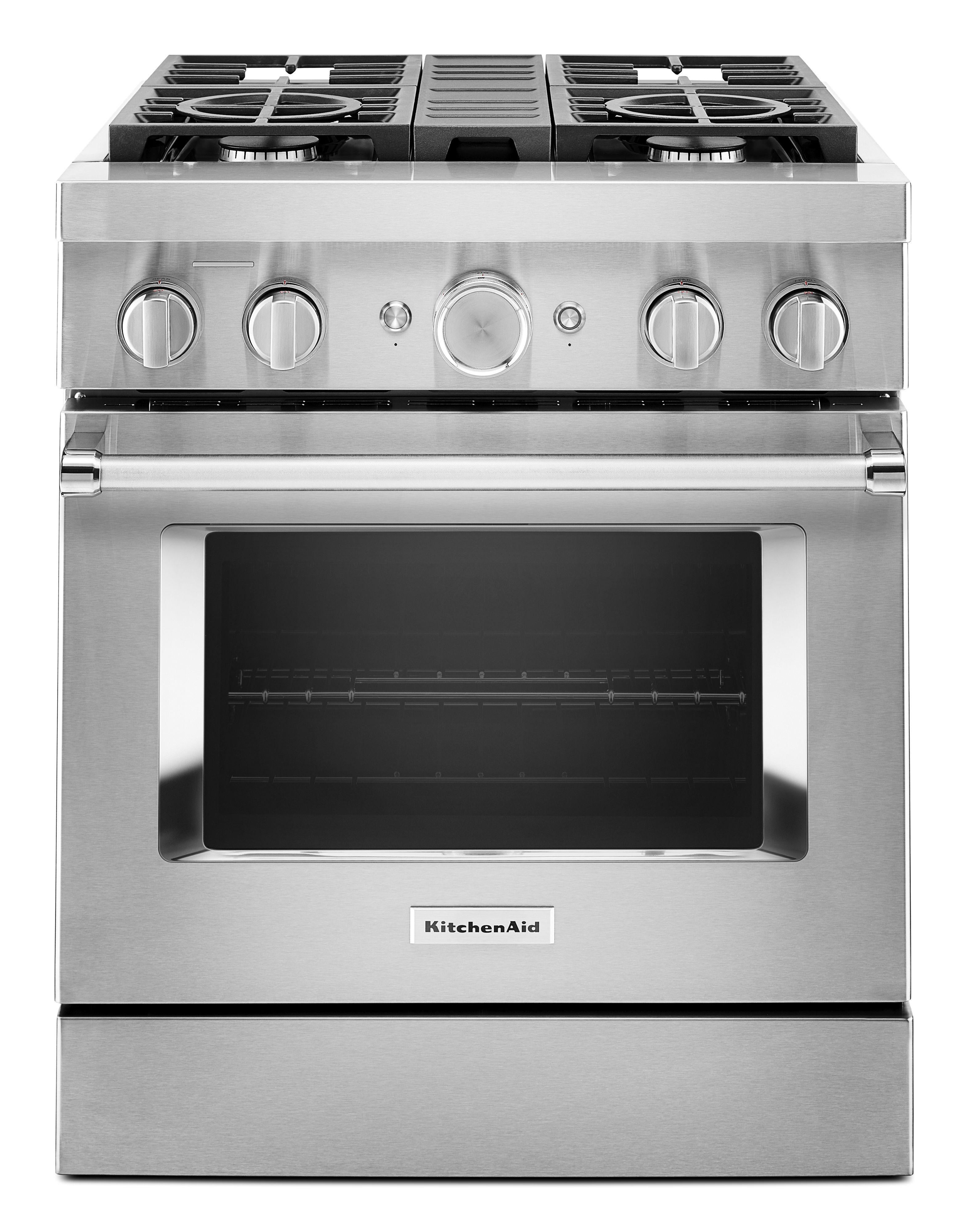 Kitchen Aid KitchenAid 30" Stainless Steel Commercial Style Dual Fuel Sealed Burner Range -