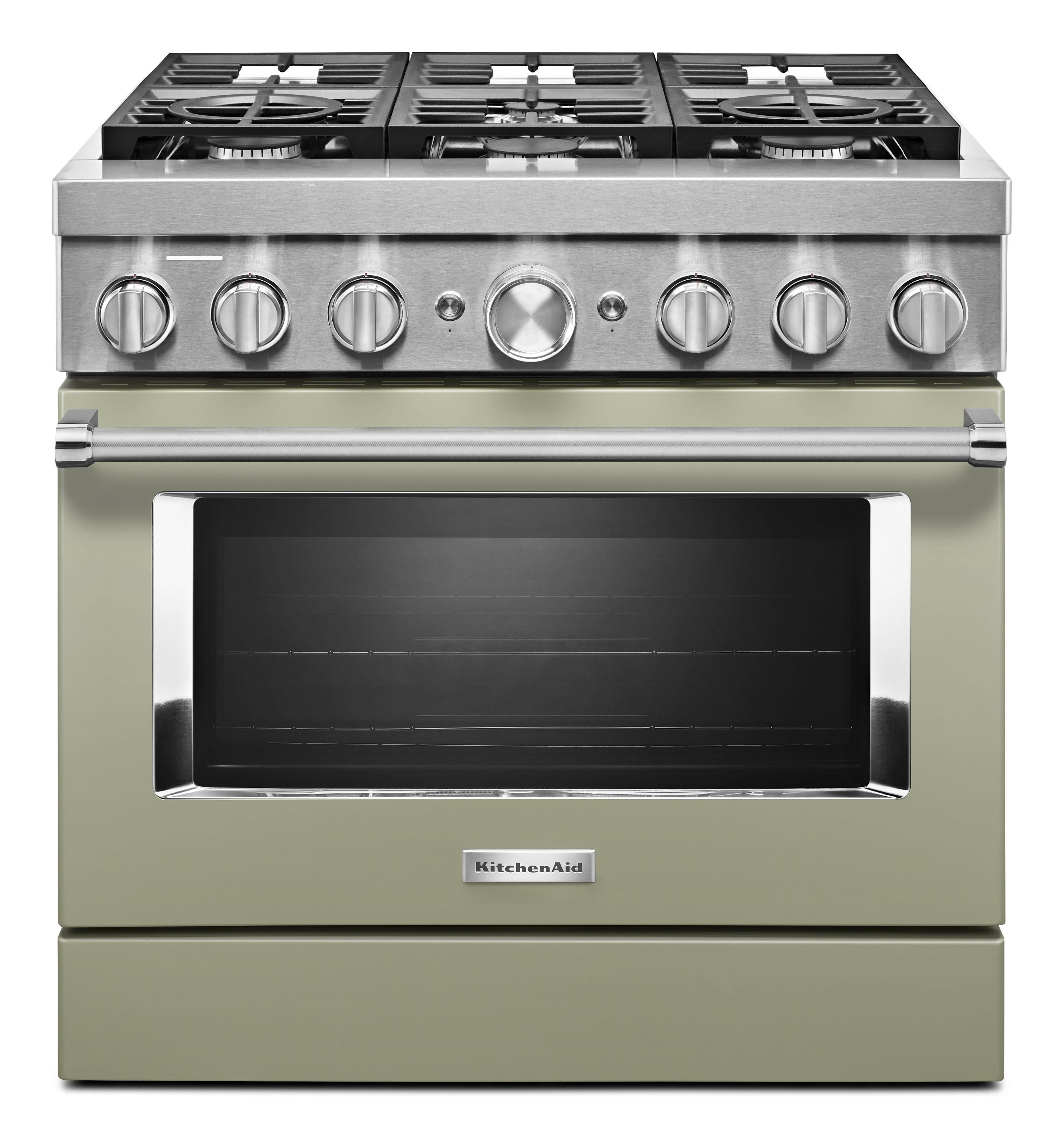 Kitchen Aid KitchenAid 36" Avocado Cream Commercial Style Dual Fuel Sealed Burner Range - Co