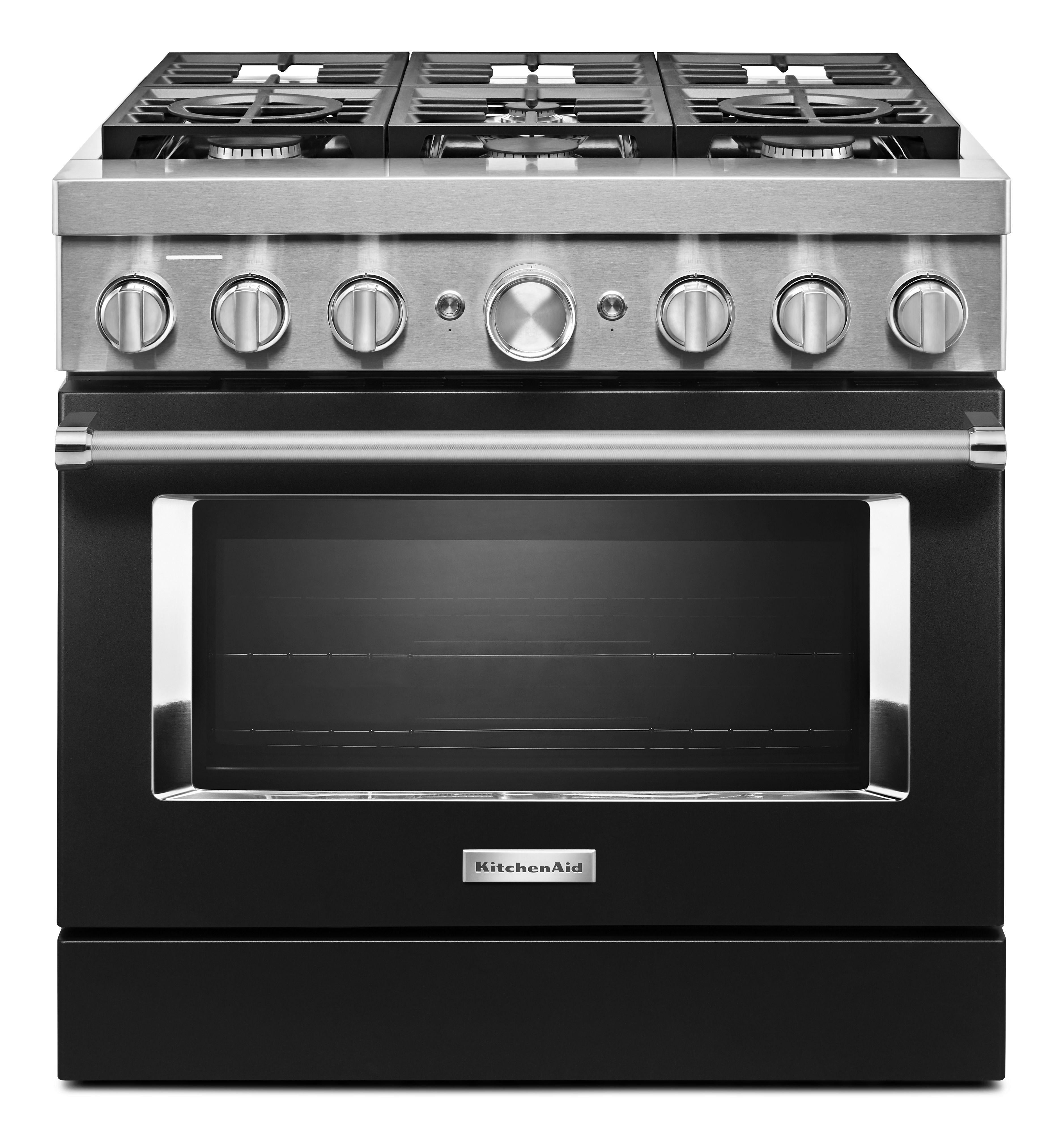 Kitchen Aid KitchenAid 36" Imperial Black Commercial Style Dual Fuel Sealed Burner Range - C