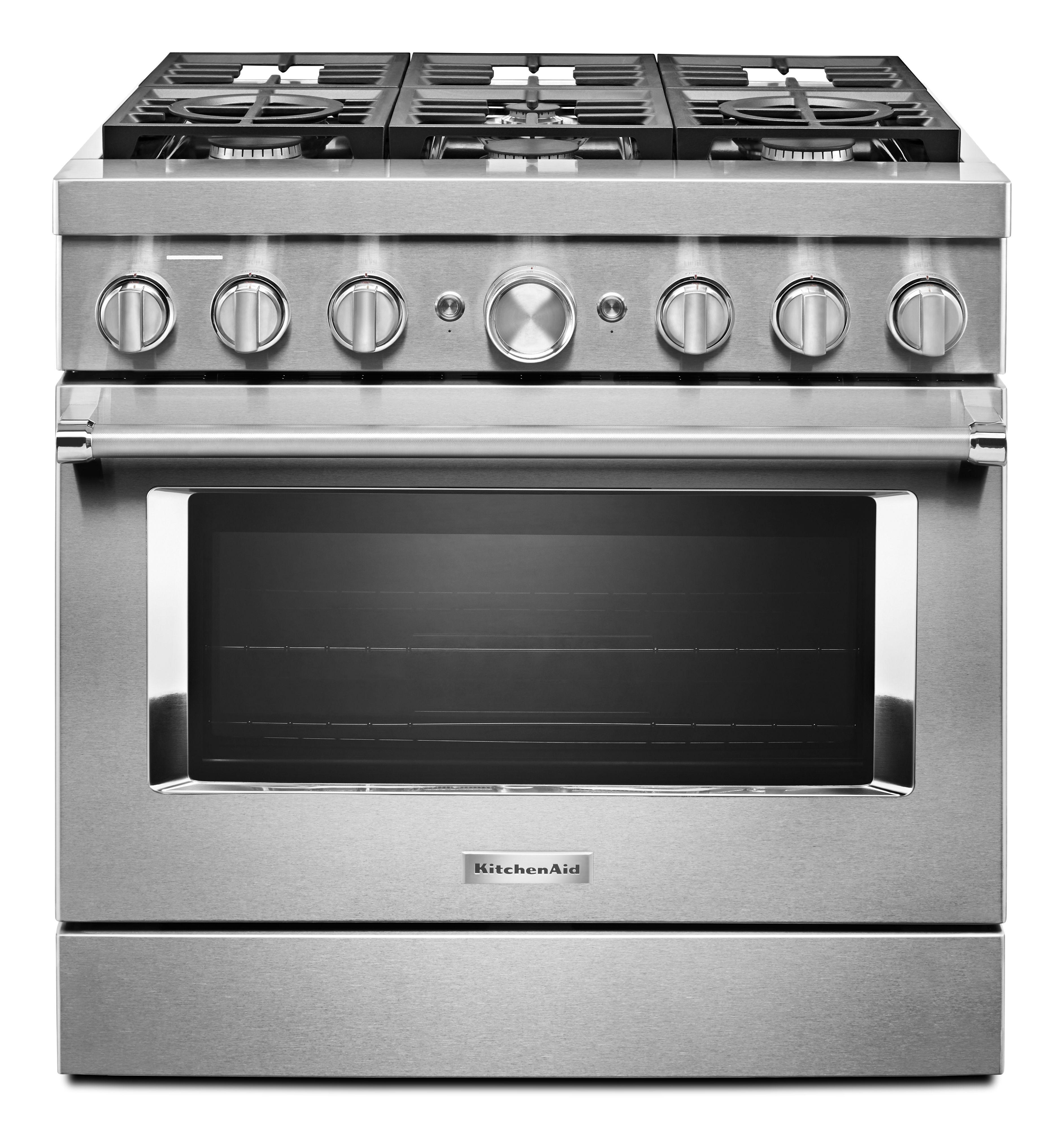Kitchen Aid KitchenAid 36" Stainless Steel Commercial Style Dual Fuel Sealed Burner Range -