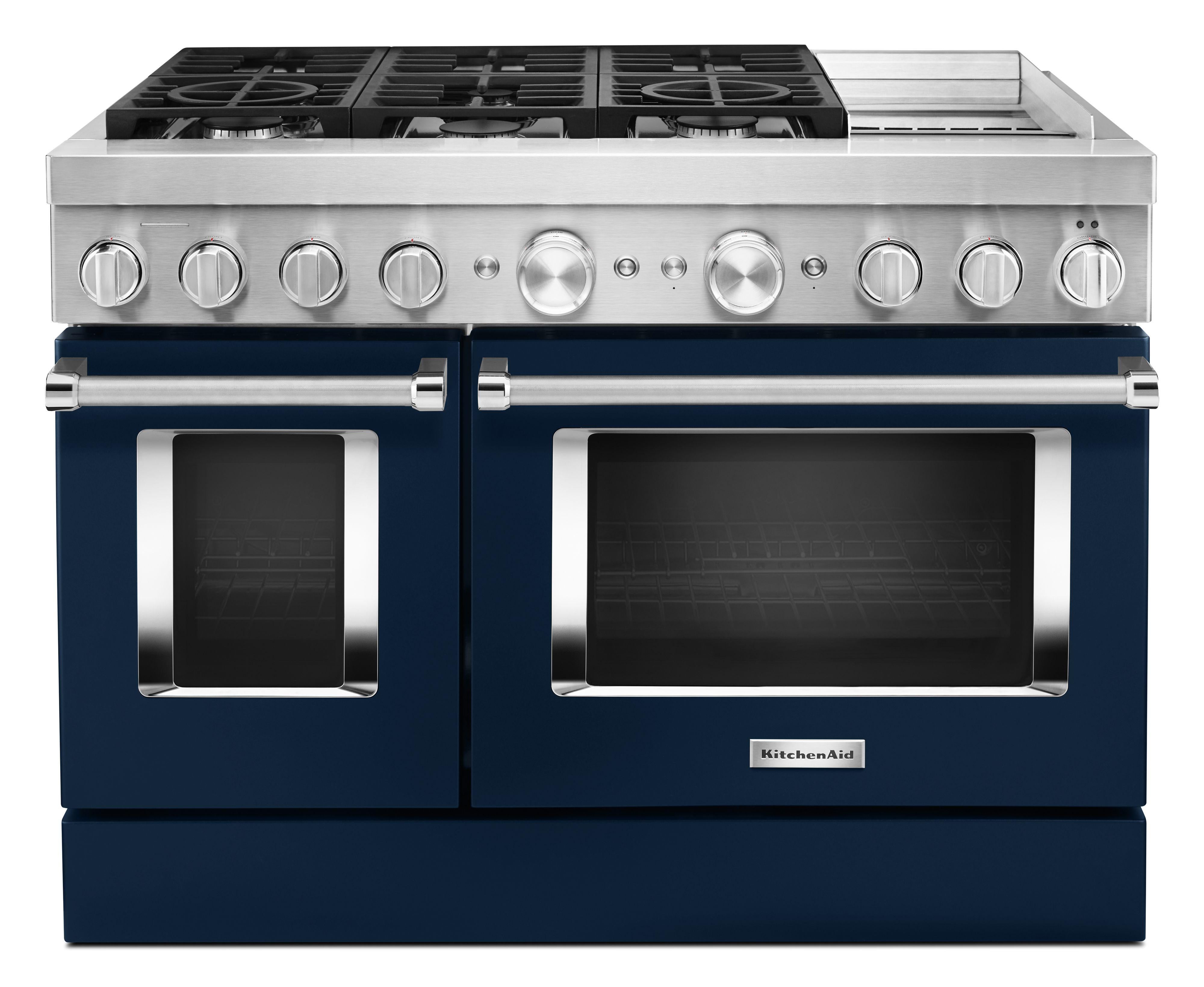 Kitchen Aid KitchenAid 48" Ink Blue Commercial Style Dual Fuel Double Oven Sealed Burner Ran