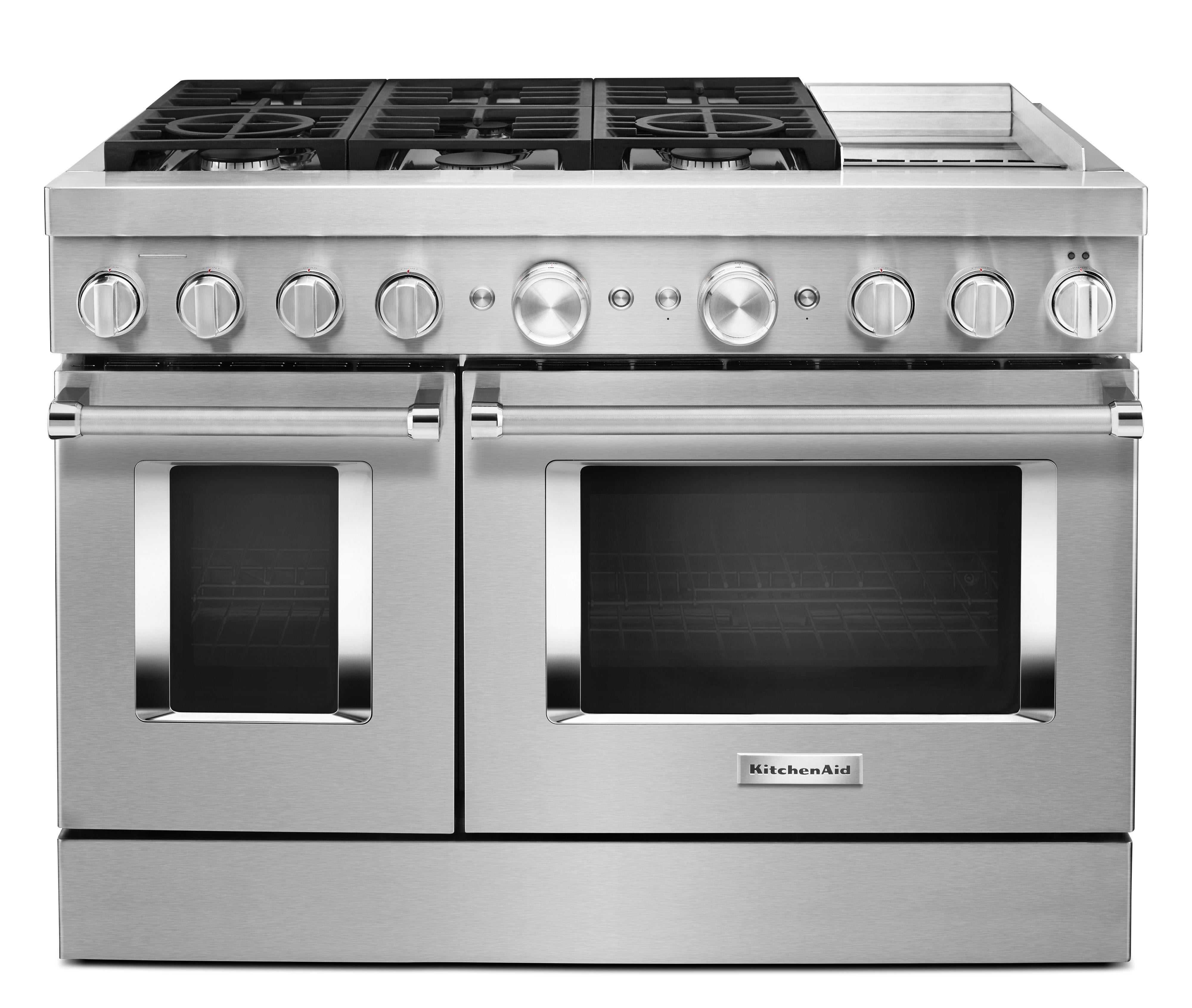 Kitchen Aid KitchenAid 48" Stainless Steel Commercial Style Dual Fuel Double Oven Sealed Bur