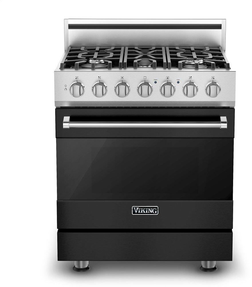 Viking RVDR33025BCS 3 Series 30 Inch Cast Black Dual Fuel Convection Freestanding Range