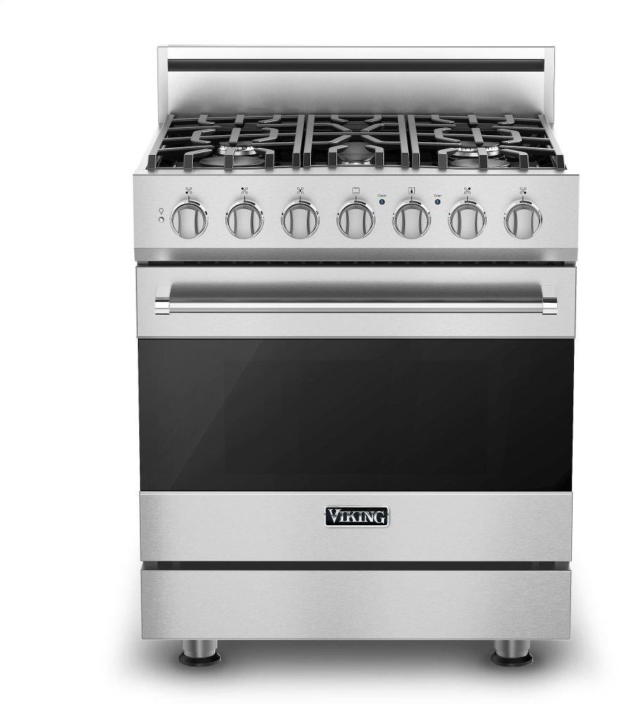 Viking RVDR33025BSSLP 3 Series 30 Inch Stainless Steel Dual Fuel Convection Freestanding Range