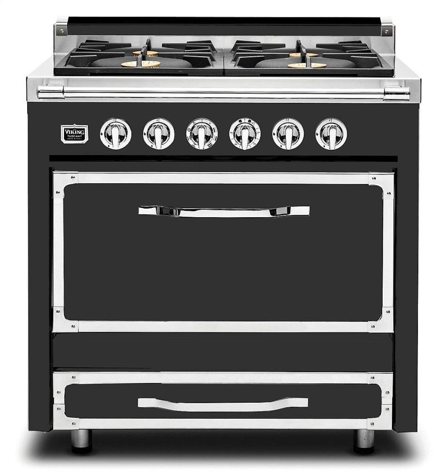 Viking TVDR3614BCS Tuscany Series 36 Inch Cast Black Dual Fuel Convection Freestanding Range