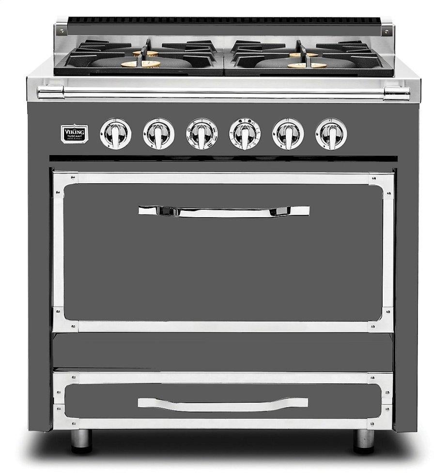 Viking TVDR3614BDG Tuscany Series 36 Inch Damascus Grey Dual Fuel Convection Freestanding Range