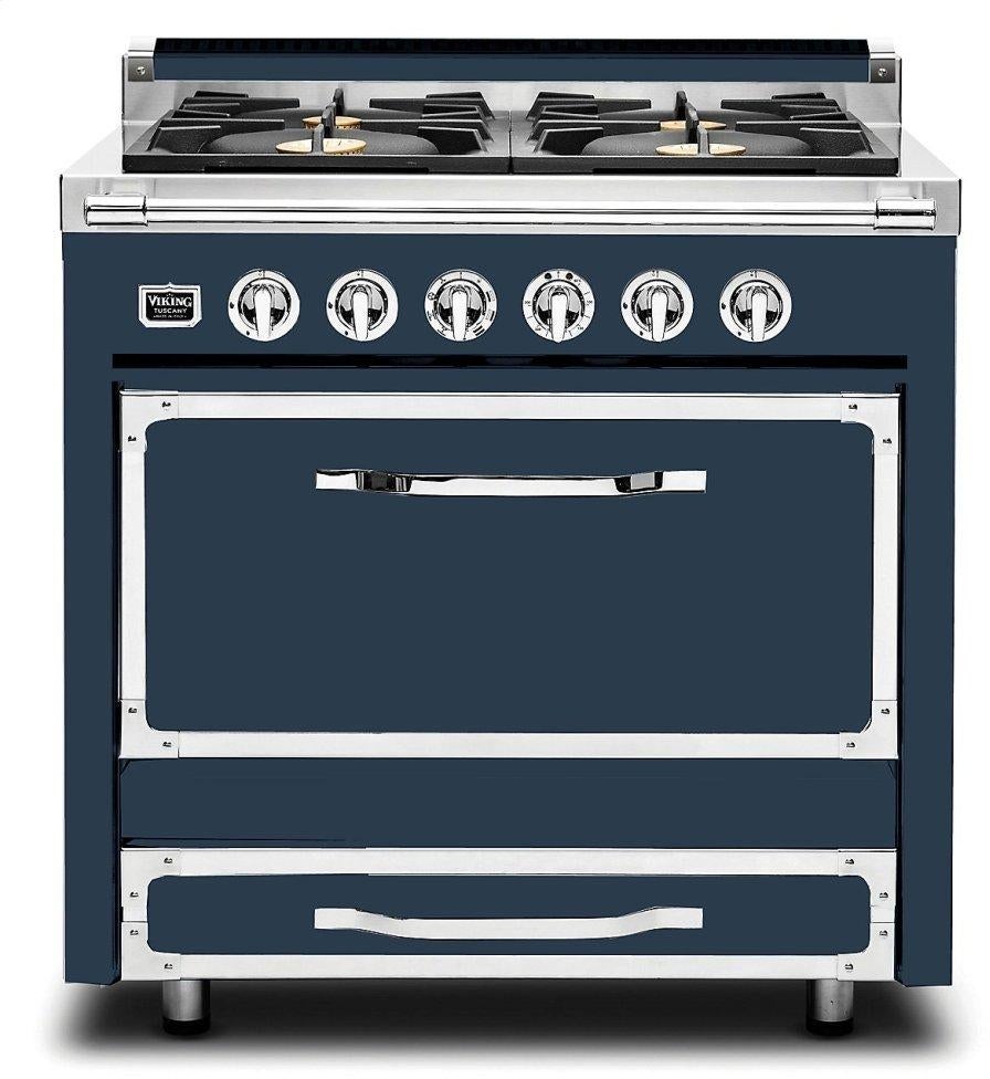 Viking TVDR3614BSB Tuscany Series 36 Inch Slate Blue Dual Fuel Convection Freestanding Range