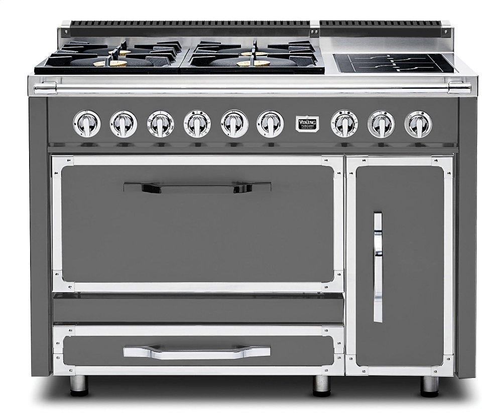 Viking TVDR4814IDG 48 Inch Induction Dual Fuel Convection Double Oven Freestanding Range