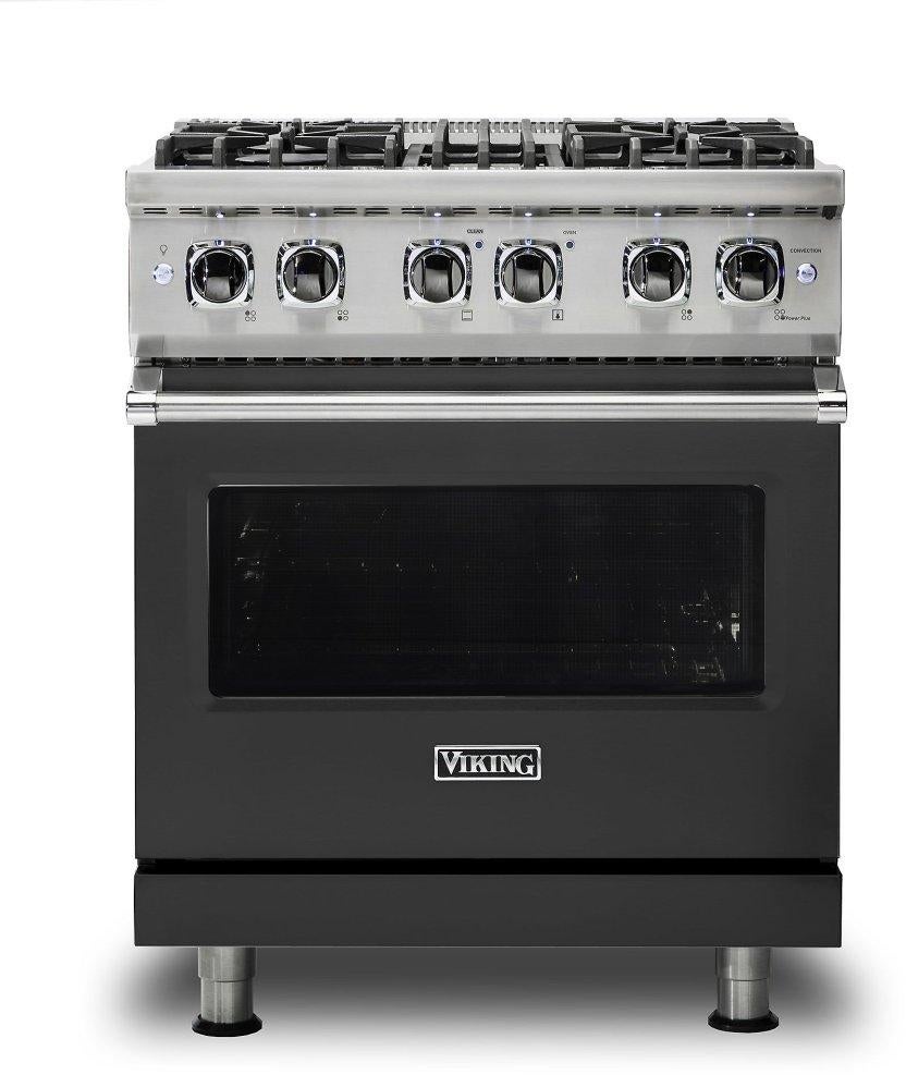 Viking VDR5304BCS  5 Series 30 Inch Cast Black Dual Fuel Convection Freestanding Range