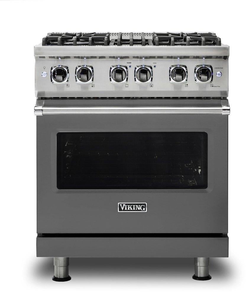 Viking VDR5304BDG  5 Series 30 Inch Damascus Grey Dual Fuel Convection Freestanding Range