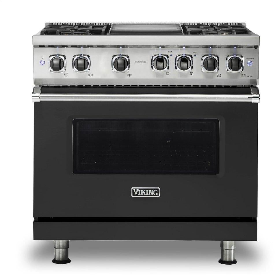 Viking VDR5364GCS  5 Series 36 Inch Cast Black Dual Fuel Convection Freestanding Range