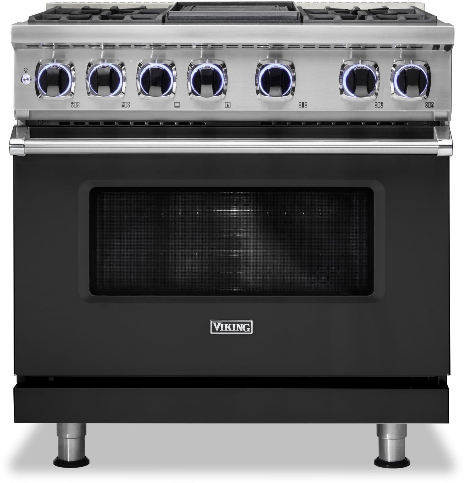 Viking VDR73624GCS  7 Series 36 Inch Cast Black Dual Fuel Convection Freestanding Range