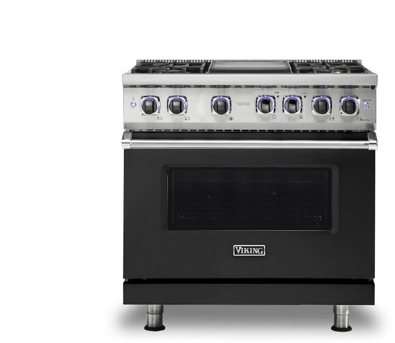 Viking VDR73624GCSLP  7 Series 36 Inch Cast Black Dual Fuel Convection Freestanding Range