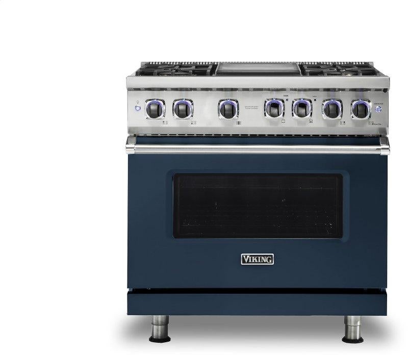 Viking VDR73624GSBLP  7 Series 36 Inch Slate Blue Dual Fuel Convection Freestanding Range