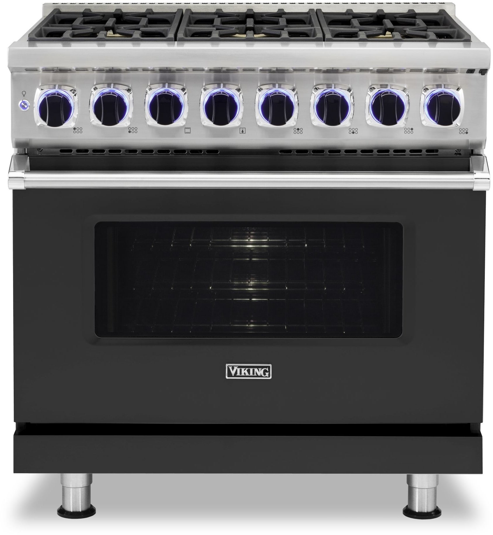 Viking VDR73626BCS  7 Series 36 Inch Cast Black Dual Fuel Convection Freestanding Range