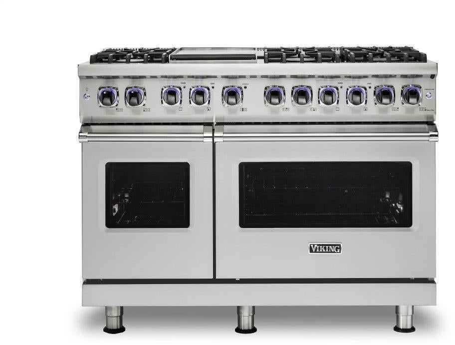 Viking VDR74826GSSLP 7 Series 48 Inch Stainless Steel Dual Fuel Convection Double Oven Freestanding Range