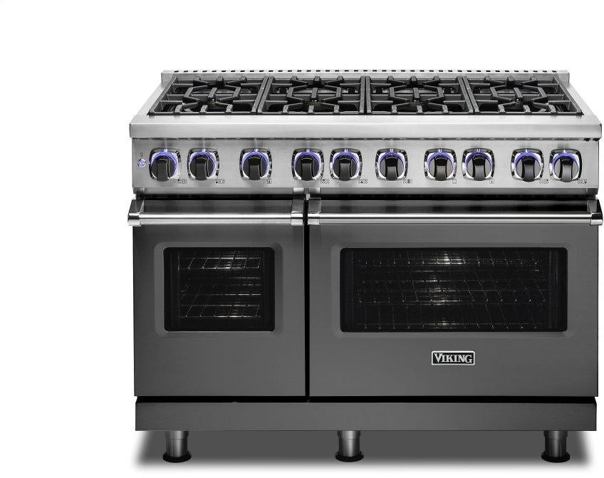 Viking VDR74828BDGLP  7 Series 48 Inch Damascus Grey Dual Fuel Convection Double Oven Freestanding Range