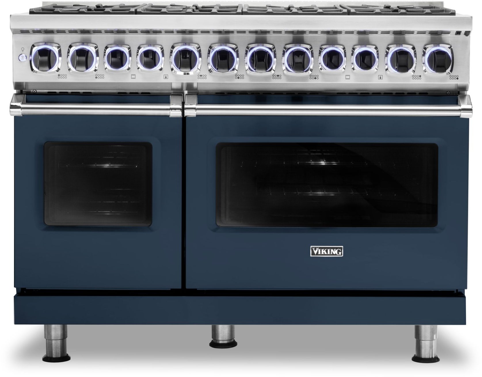 Viking VDR74828BSBLP  7 Series 48 Inch Slate Blue Dual Fuel Convection Double Oven Freestanding Range