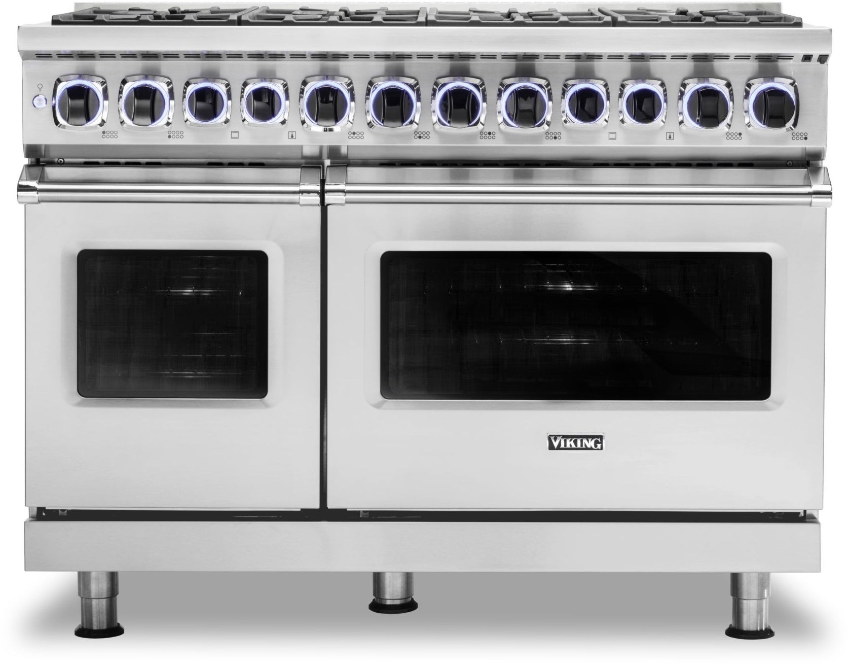 Viking VDR74828BSS 7 Series 48 Inch Stainless Steel Dual Fuel Convection Double Oven Freestanding Range