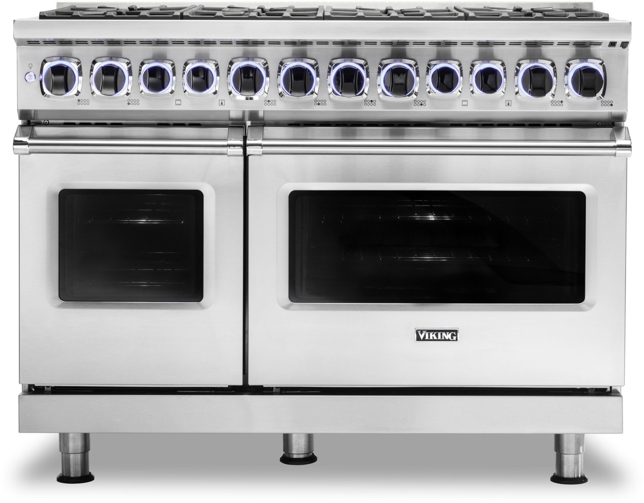 Viking VDR74828BSSLP 7 Series 48 Inch Stainless Steel Dual Fuel Convection Double Oven Freestanding Range