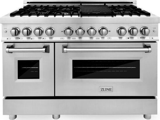 Z Line ZLINE RA48 48 Inch Stainless Steel Dual Fuel Convection Double Oven Freestanding