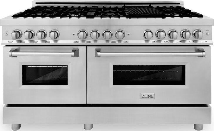 Z Line ZLINE RA60 60 Inch Natural Gas, Dual Fuel Double Oven Freestanding Range in Stai