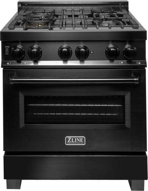 Z Line ZLINE RAB30 30 Inch Black Stainless Steel Gas Convection Freestanding Range
