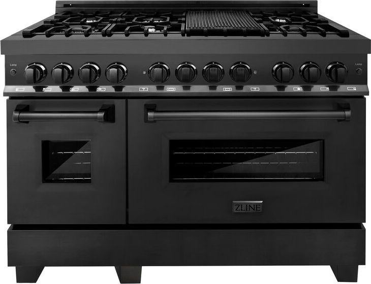Z Line ZLINE RABBR48 48 Inch Black Stainless Steel Dual Fuel Freestanding Range, in Bla
