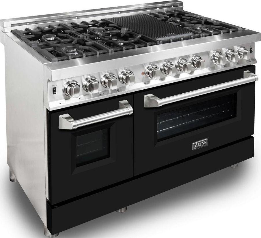 Z Line ZLINE RABLM48 48 Inch Black Matte Dual Fuel Convection Double Oven Freestanding