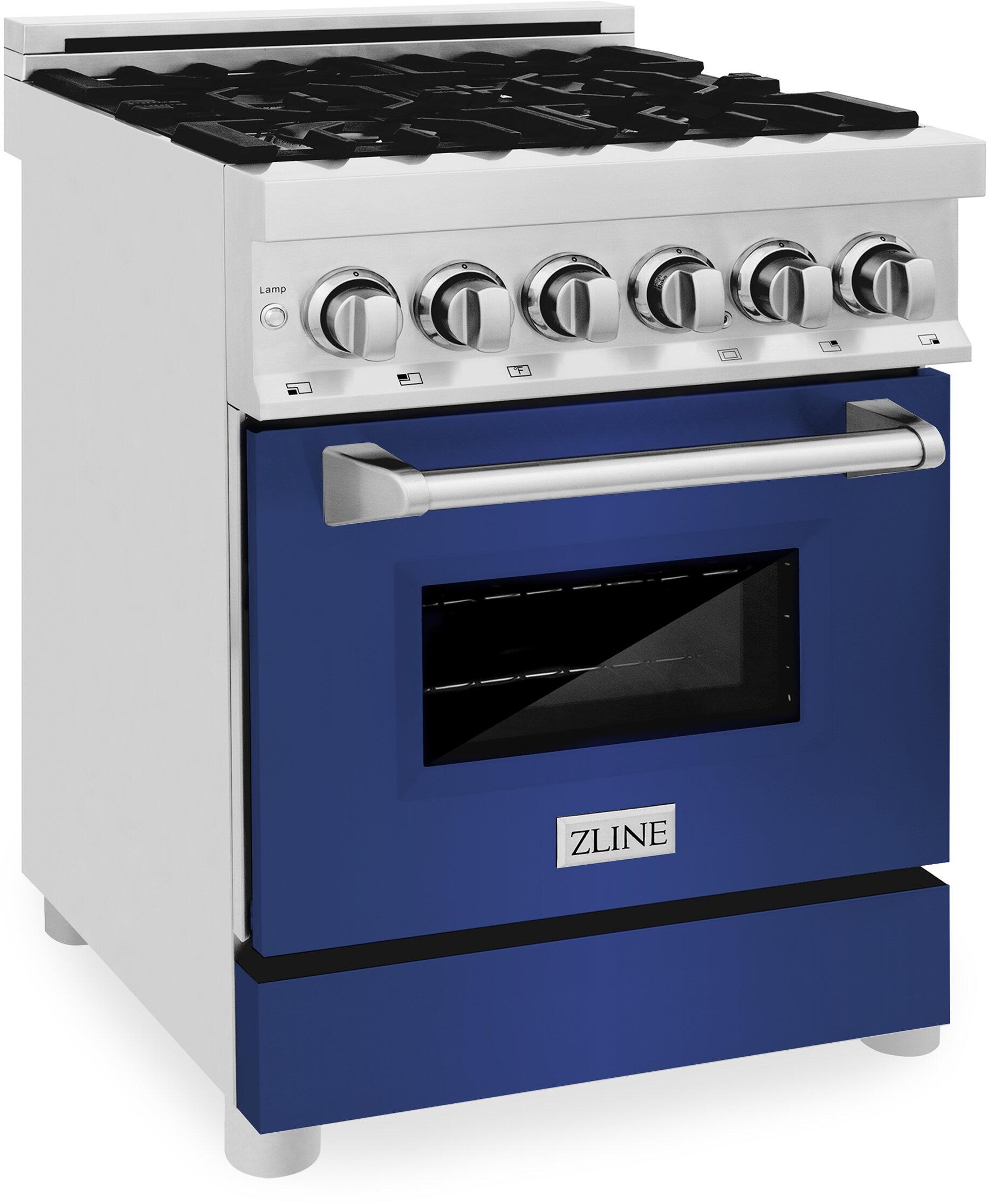 Z Line ZLINE RABM24  24 Inch Dual Fuel Natural Gas Freestanding Range, in Blue Matte