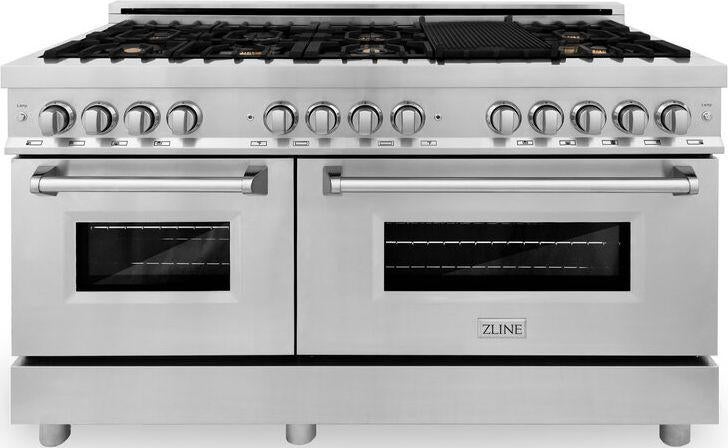 Z Line ZLINE RABR60 60 Inch Natural Gas, Dual Fuel Double Oven Freestanding Range in St
