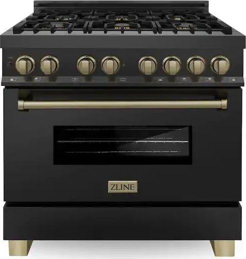 Z Line ZLINE RABZ36CB  Autograph Edition Series 36 Inch Natural Gas, Dual Fuel Freestan