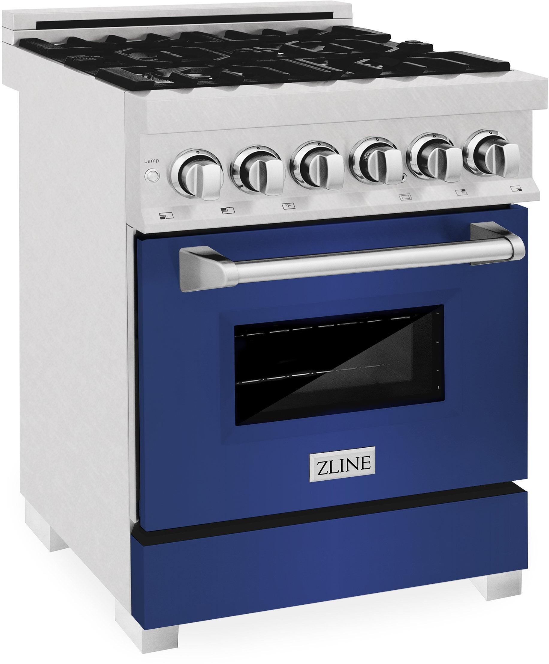 Z Line ZLINE RASBM24  24 Inch Natural Gas, Dual Fuel Freestanding Range in Blue Matte