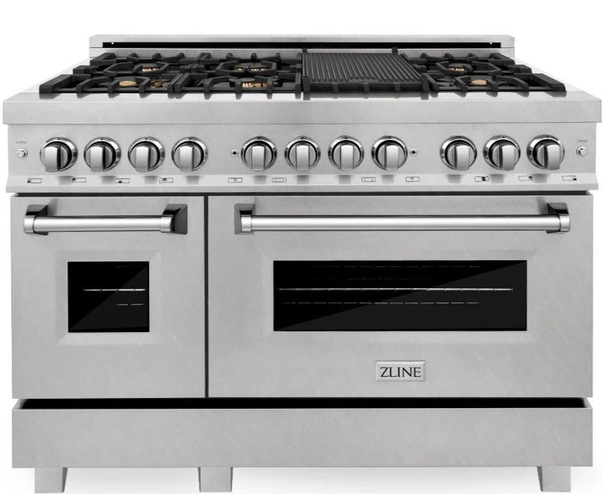 Z Line ZLINE RASN48 48 Inch Snow Stainless Steel Dual Fuel Convection Double Oven Frees