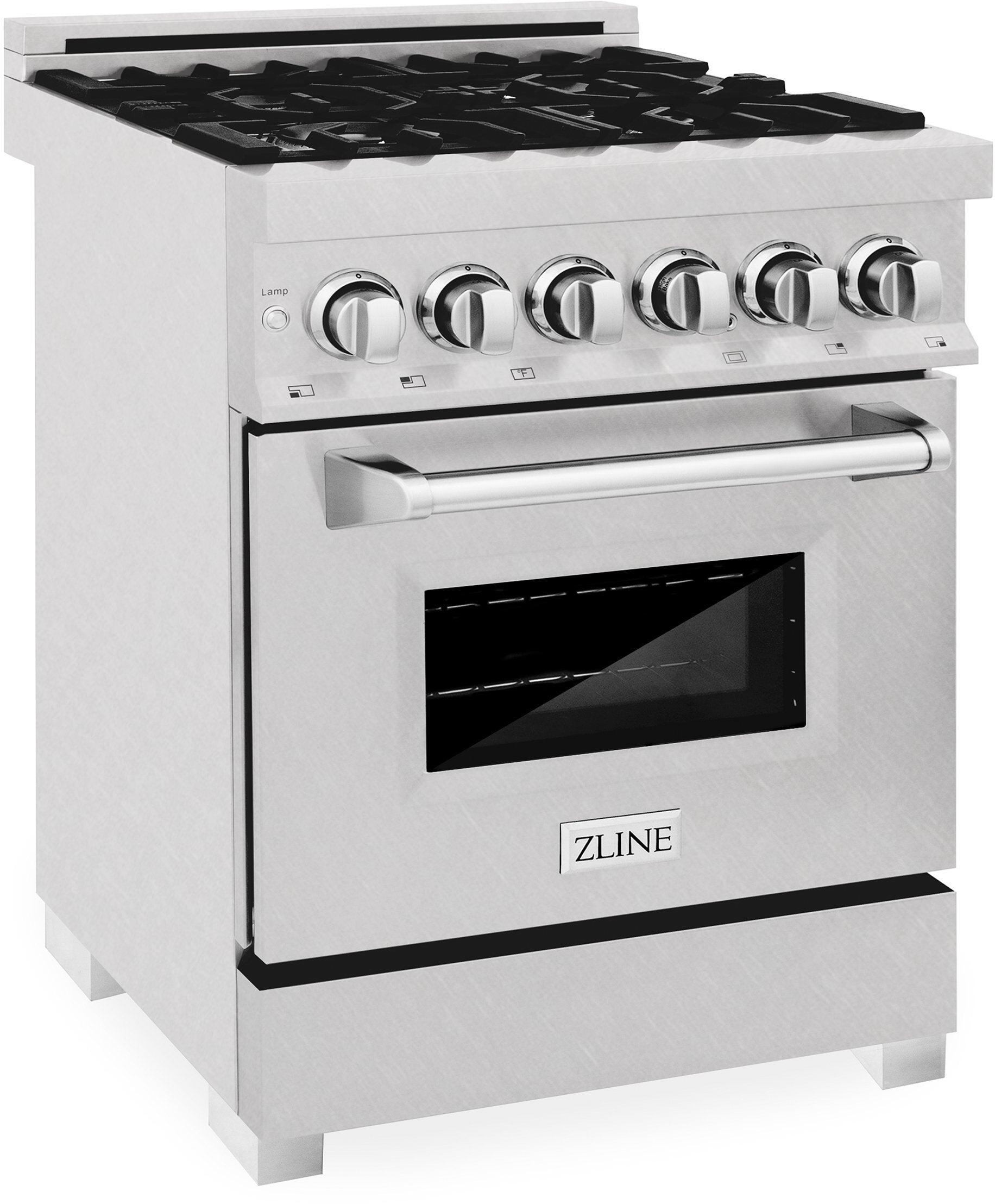 Z Line ZLINE RASSN24 24 Inch Natural Gas, Dual Fuel Freestanding Range in DuraSnow Sta