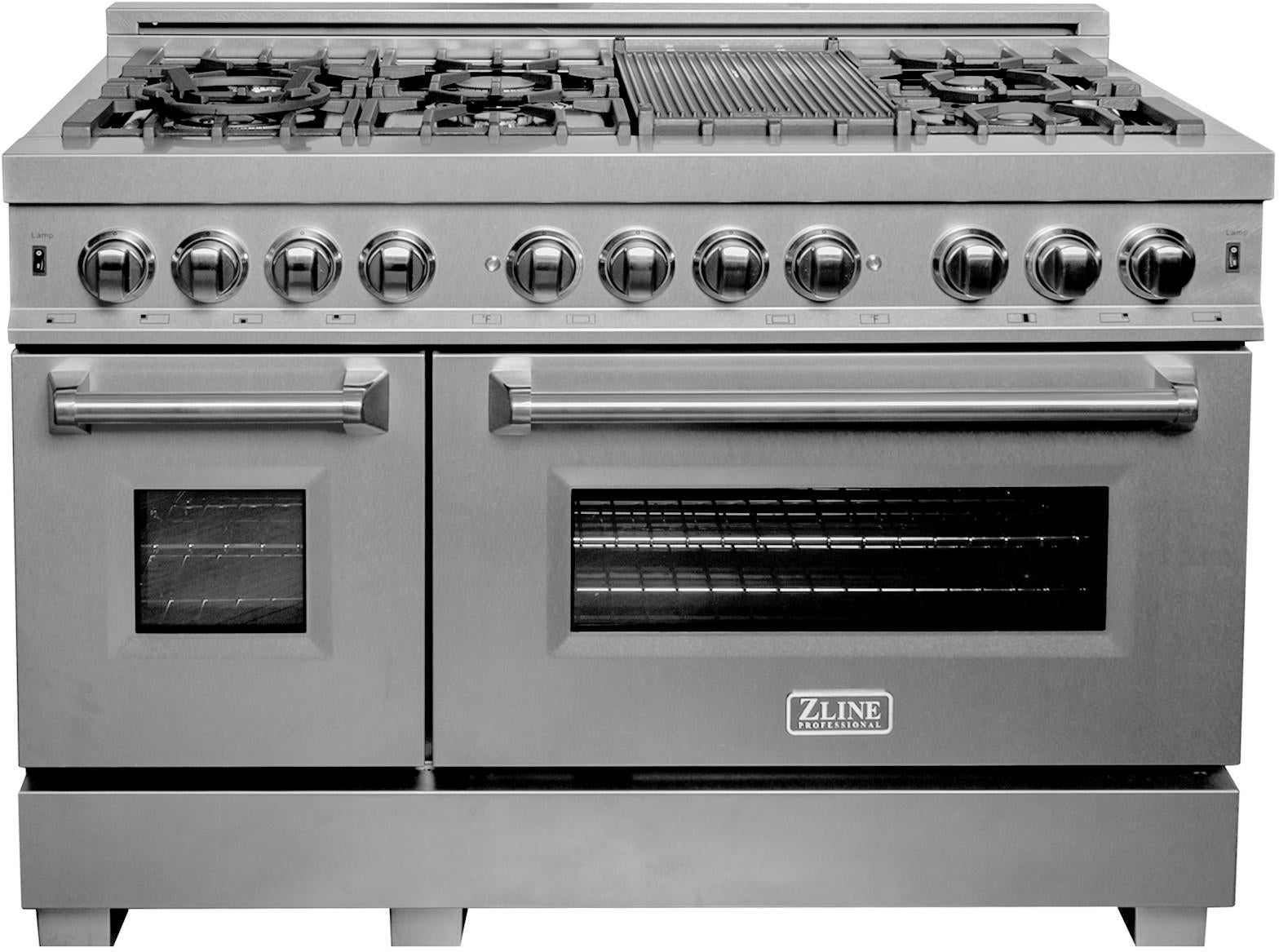 Z Line ZLINE RASSN48 48 Inch Snow Stainless Steel Dual Fuel Double Oven Freestanding Ra