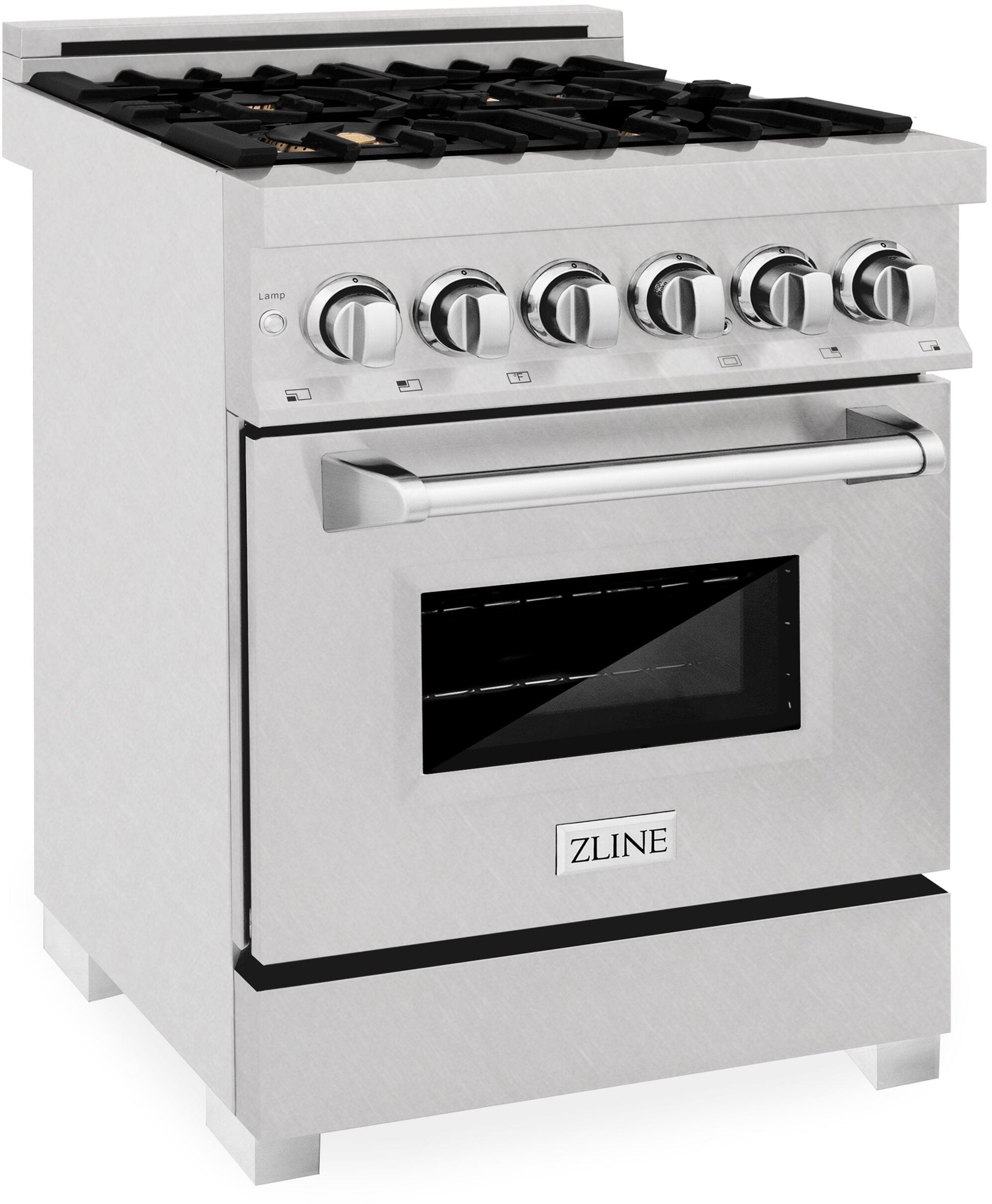Z Line ZLINE RASSNBR24 24 Inch Natural Gas, Dual Fuel Freestanding Range in DuraSnow S