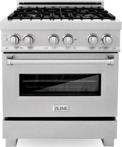 Z Line ZLINE RASSNBR30 30 Inch DuraSnow Stainless Steel Dual Fuel Freestanding Range, i
