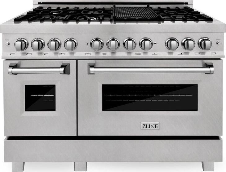 Z Line ZLINE RASSNBR48 48 Inch DuraSnow Stainless Steel Dual Fuel Freestanding Range, i