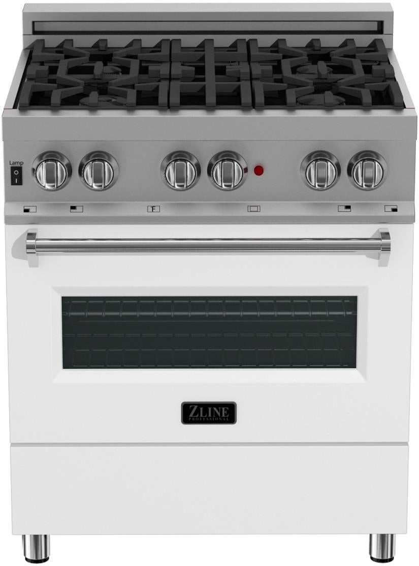 Z Line ZLINE RASWM30 30 Inch White Matte Gas  Freestanding Range