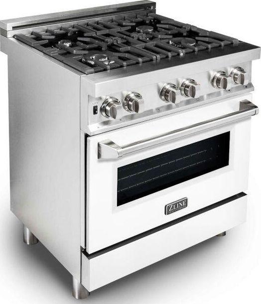 Z Line ZLINE RAWM30 30 Inch White Matte Dual Fuel Convection Freestanding Range