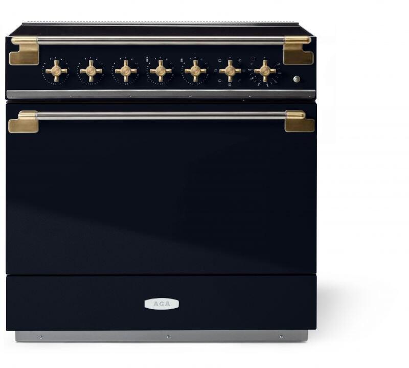 AGA AEL361INABBLK Elise Series 36 Inch Induction Electric Freestanding Range in Gloss Black