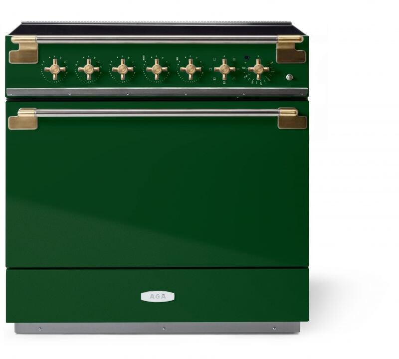 AGA AEL361INABCWG Elise Series 36 Inch Induction Electric Freestanding Range in Cornwall Green