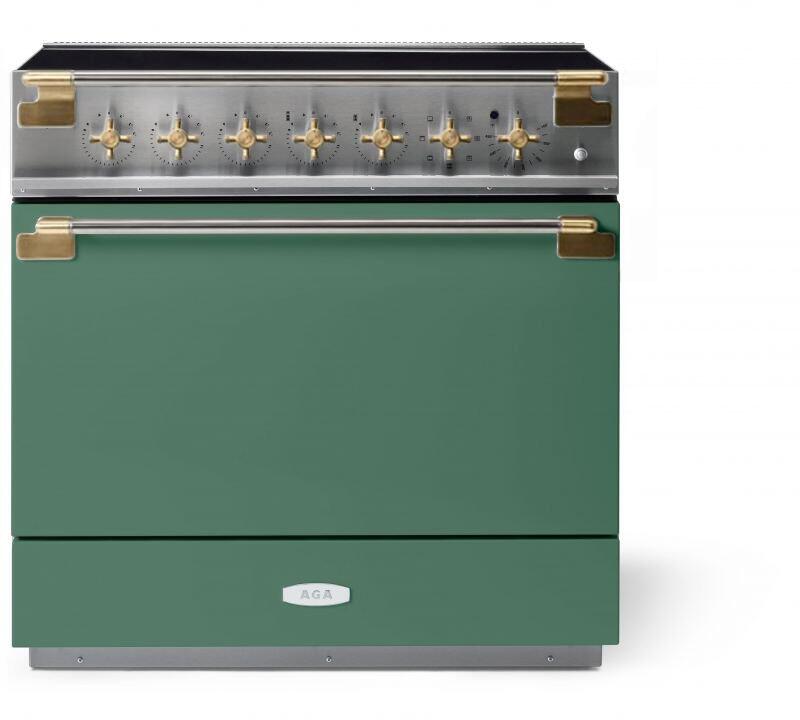 AGA AEL361INABMG Elise Series 36 Inch Induction Electric Freestanding Range in Mineral Green