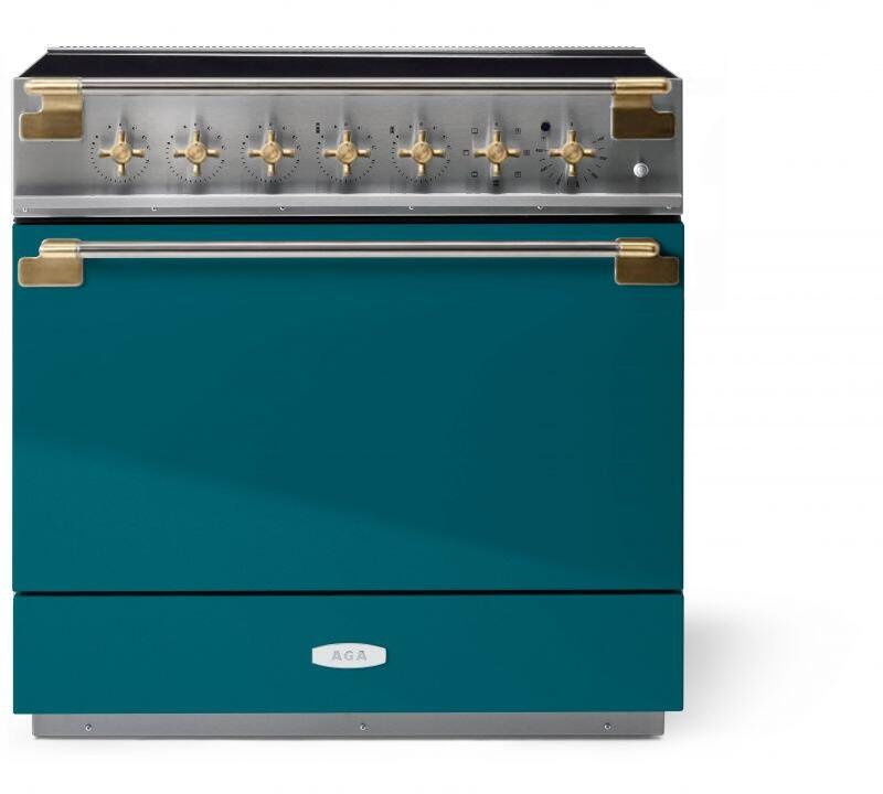 AGA AEL361INABSAL Elise Series 36 Inch Induction Electric Freestanding Range in Salcombe Blue