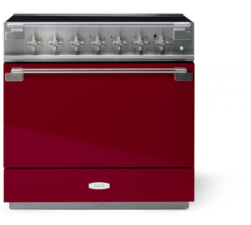 AGA AEL361INCNB  Elise Series 36 Inch Induction Electric Freestanding Range in Cranberry
