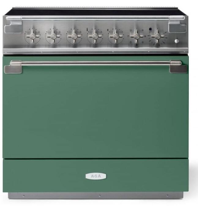 AGA AEL361INMG  Elise Series 36 Inch Induction Electric Freestanding Range in Mineral Green
